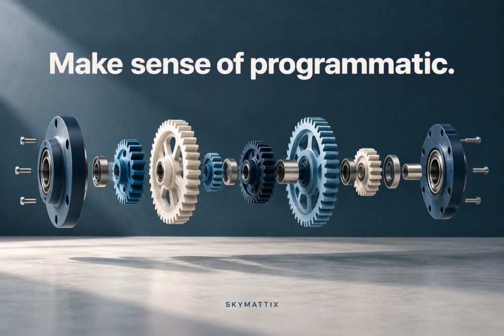 Demystifying Programmatic Advertising: Revolutionizing the Digital Ad Landscape — Skymattix editorial illustration
