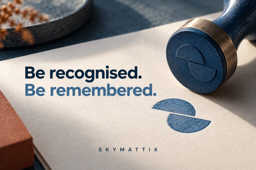 How to Create a Memorable Brand Identity Design — Skymattix editorial illustration