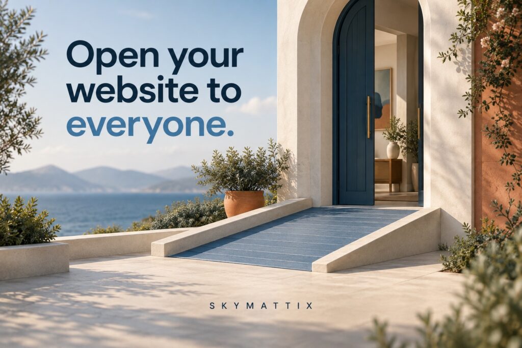 Unlocking the Doors of Opportunity: The Benefits of an Accessible Website for Your Business — Skymattix editorial illustration