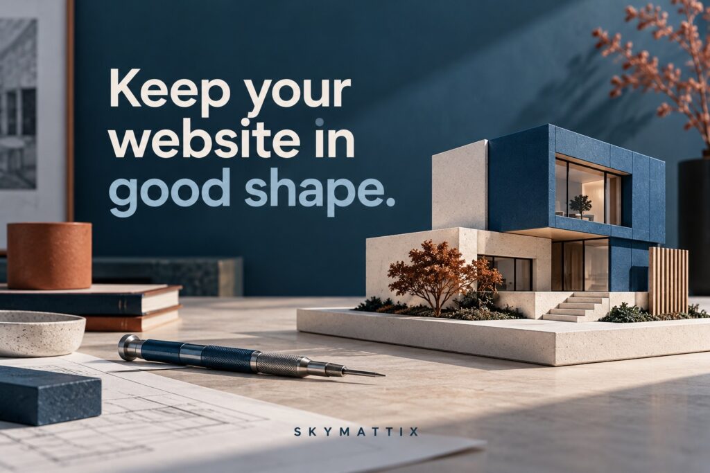 4 Reasons Why You Need A WordPress Maintenance Plan — Skymattix editorial illustration