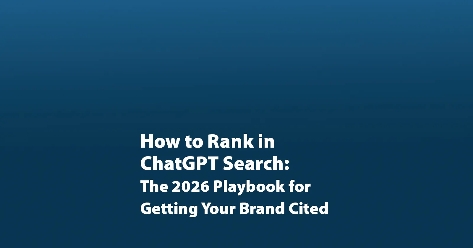 How to rank in ChatGPT Search