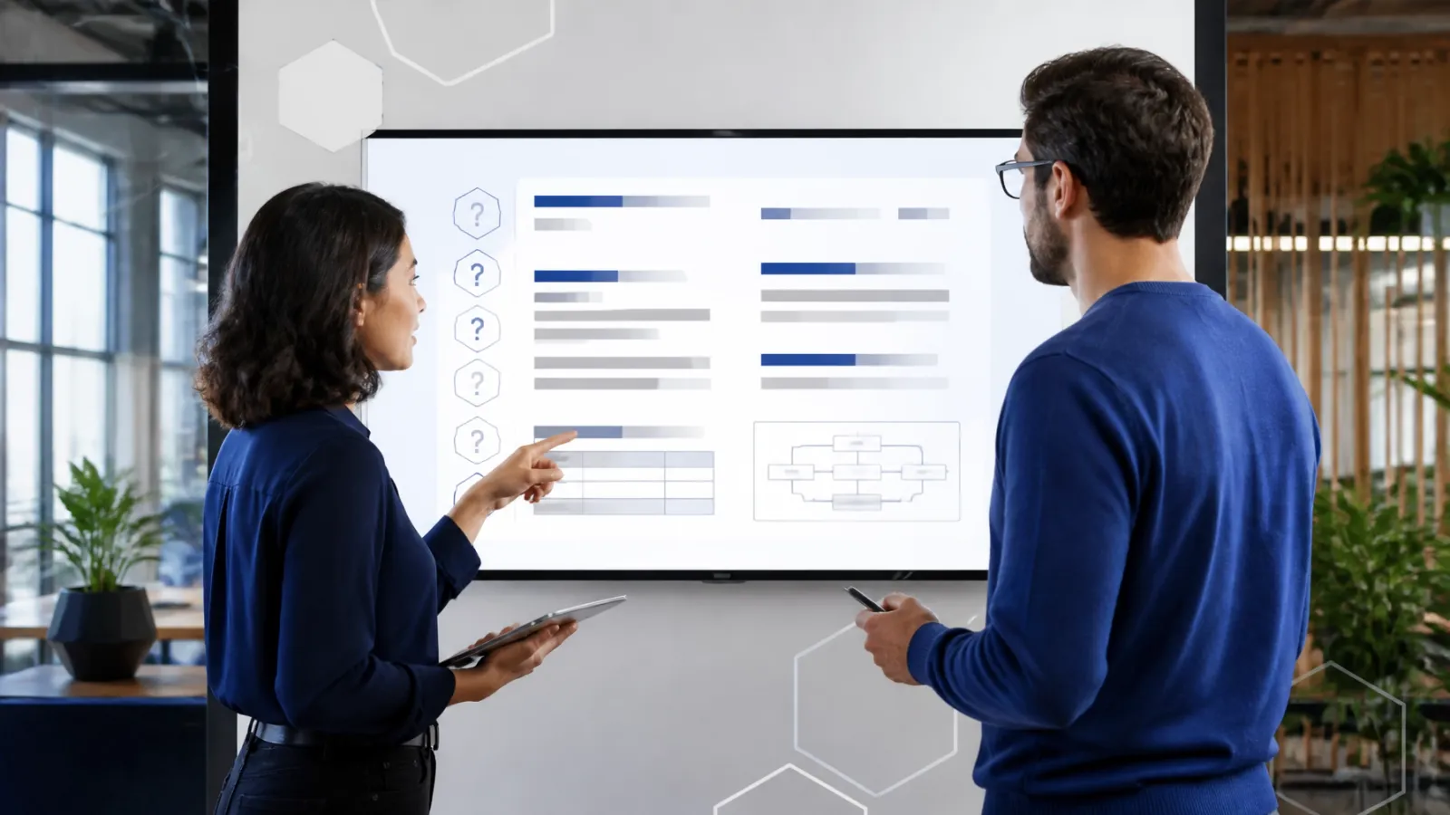 People reviewing search results and website content