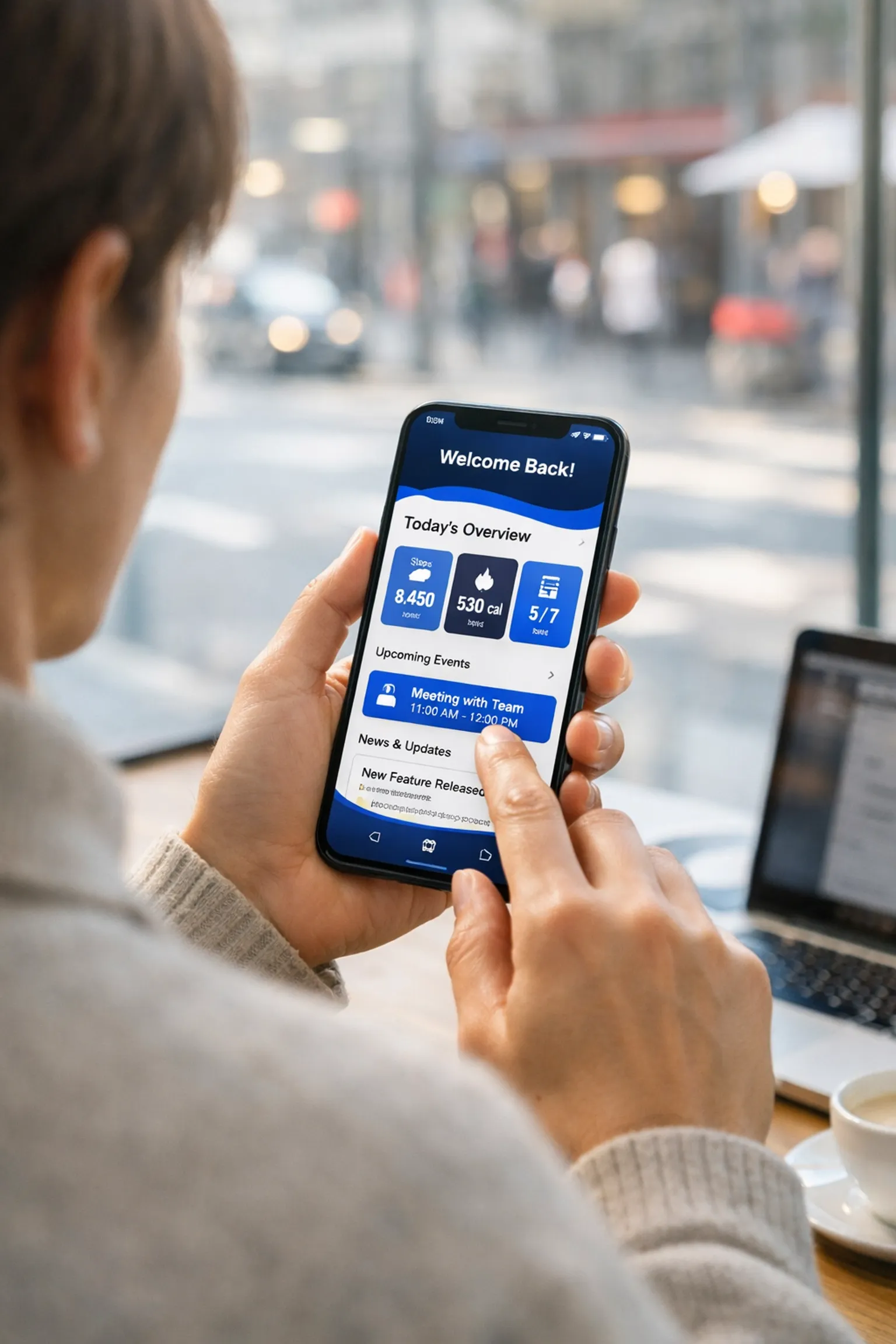 A user engaging with a mobile interface optimized through experience design and integrated marketing data.