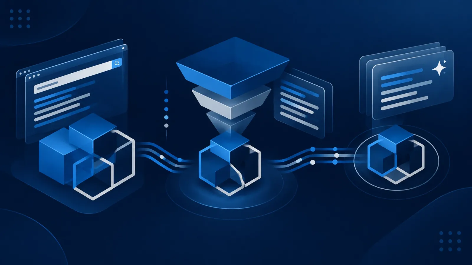 Layered search strategy connecting rankings, direct answers, and AI citations